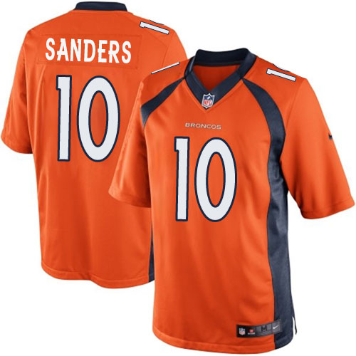 Men's Limited Emmanuel Sanders Nike Jersey Orange Home - #10 NFL Denver Broncos